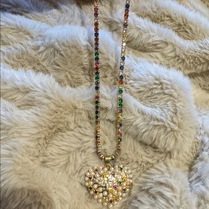 Treasure Jewels Glowing Heart of Pearls Necklace w/ Mag Clasp & Extender NWT